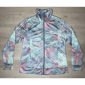 Adidas Pastel Camo Europa Track Jacket Womens Size Large Full Zip Trefoil Bright